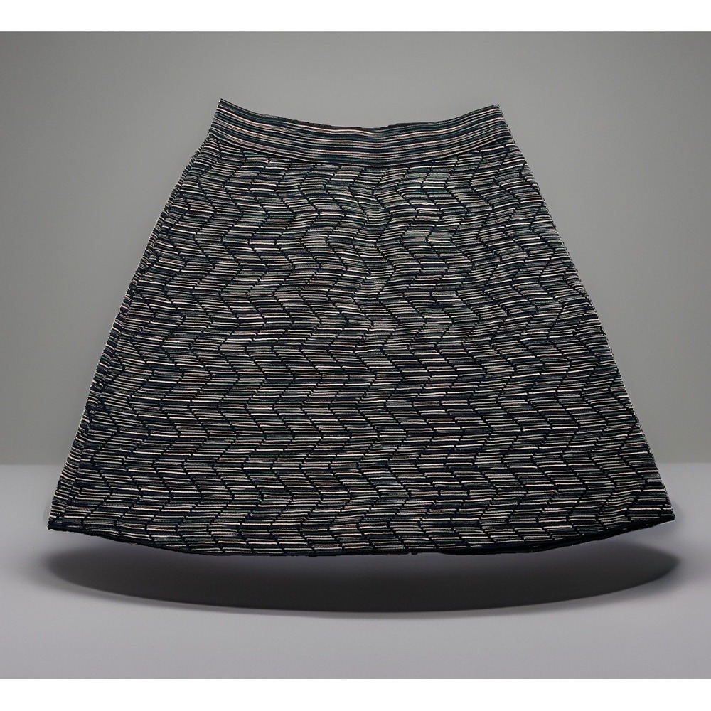 Vintage Missoni Chevron Knit Mini/Midi Skirt - Size 44 (M)‎ Wool Space-Dye *EUC